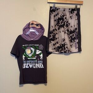 Buzz Lightyear Kids Hoodie T-Shirt - Black and Purple